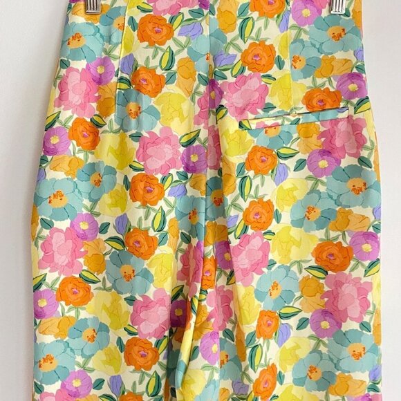 NWT Zara Soft  Colours Ester Floral Wide Leg High Waist Pants S - Picture 4 of 8